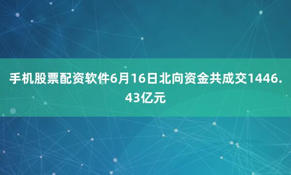 手机股票配资软件6月16日北向资金共成交1446.43亿元