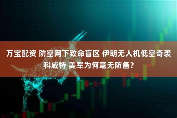 万宝配资 防空网下致命盲区 伊朗无人机低空奇袭科威特 美军为何毫无防备？